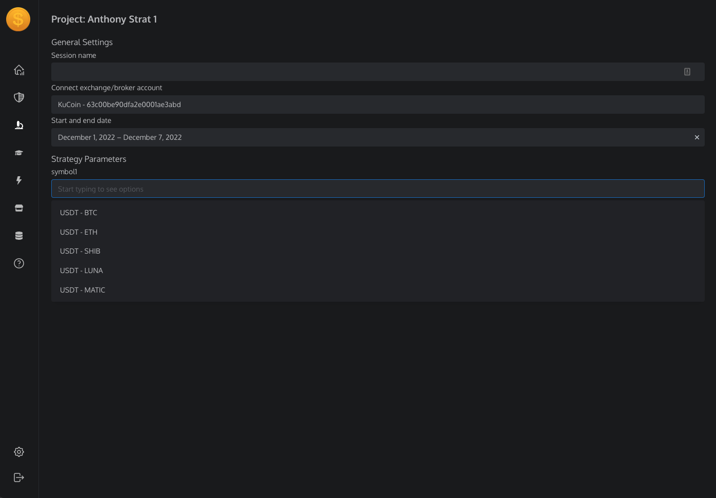 Backtesting & Live Trading Setup